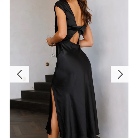 Dresses & Skirts - Never worn! Black midi satin dress